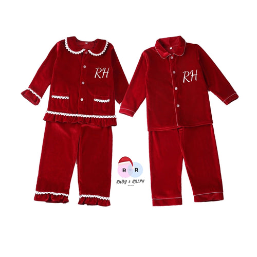 Personalised Velvet Pyjamas - Ruby & Ralph Boutique