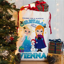 Load image into Gallery viewer, Personalised Frozen Christmas Sack Girls Santa Xmas Bag Anna Elsa Present Gift - Ruby &amp; Ralph Boutique